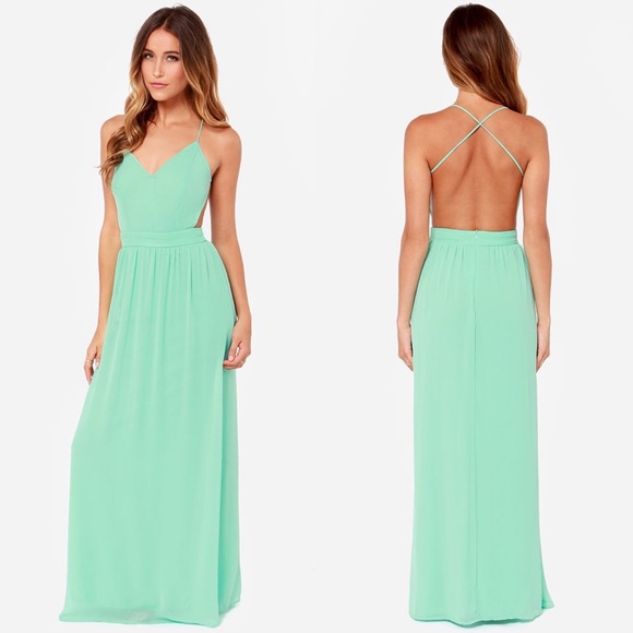 green evening maxi dress
